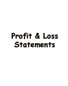 Profit & Loss Statements