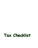 Tax Checklist